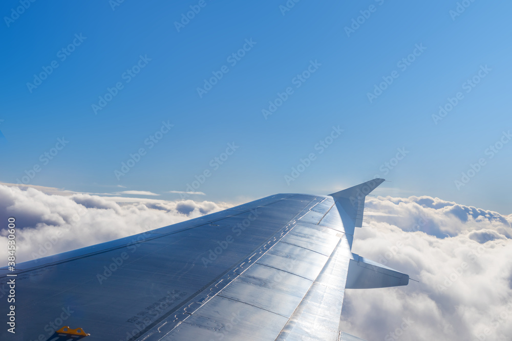 In Flight airplane wing In Flight airplane wing