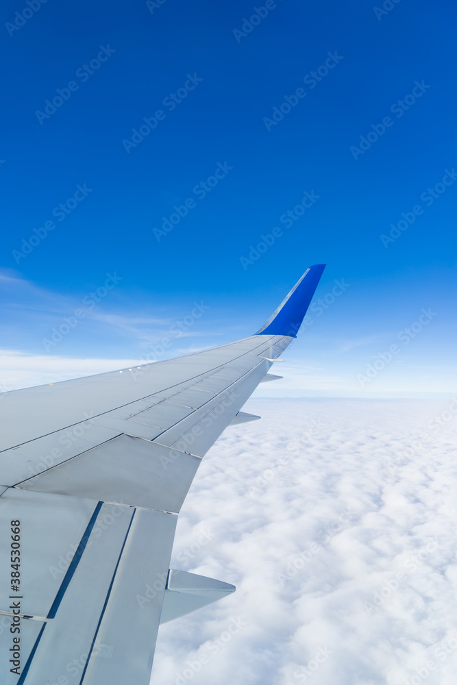 In Flight airplane wing In Flight airplane wing