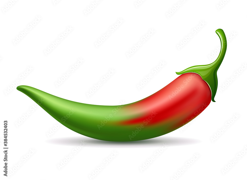 Chili peppers red gradient green color soft design isolated on white background, Eps 10 vector illustration Chili peppers red gradient green color soft design isolated on white background, Eps 10 vector illustration