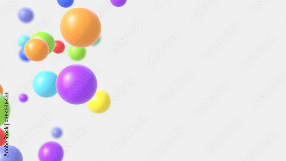 Multicolored Bubbles Fly Up on a White Background. Beautiful Seamless Looped 3d Animation with a Depth of Field. Ultra HD 4K 3840x2160 Multicolored Bubbles Fly Up on a White Background. Beautiful Seamless Looped 3d Animation with a Depth of Field. Ultra HD 4K 3840x2160