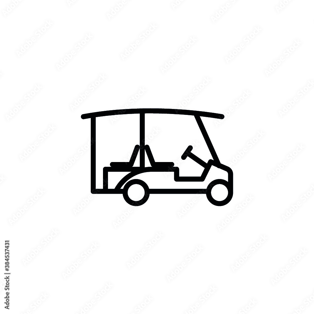 golf car icon. line style icon vector illustration. vehicle icon stock