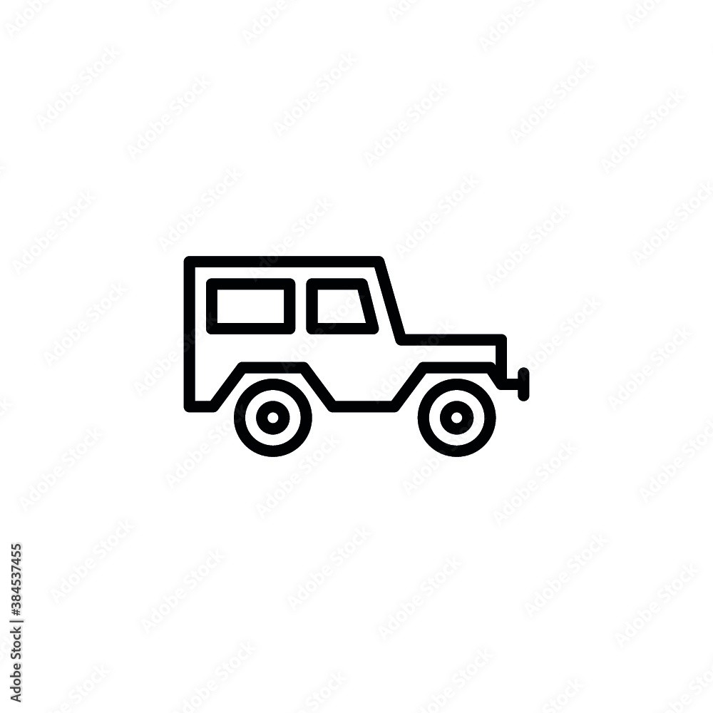 SUV car icon. line style icon vector illustration. vehicle icon stock