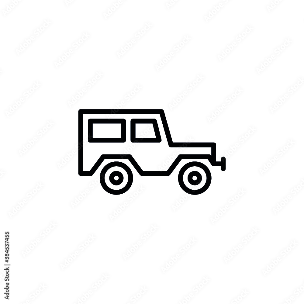 SUV car icon. line style icon vector illustration. vehicle icon stock SUV car icon. line style icon vector illustration. vehicle icon stock