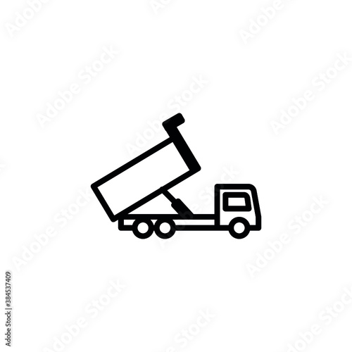 dump truck icon. line style icon vector illustration. vehicle icon stock