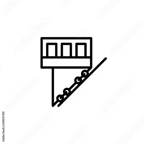 funicular railway icon. line style icon vector illustration. vehicle icon stock