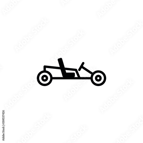 go kart icon. line style icon vector illustration. vehicle icon stock