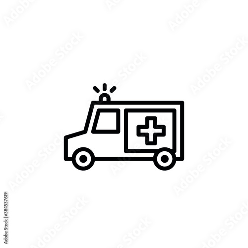 ambulance icon in line style icon stock of transportation vehicles. coloring picture for children game.