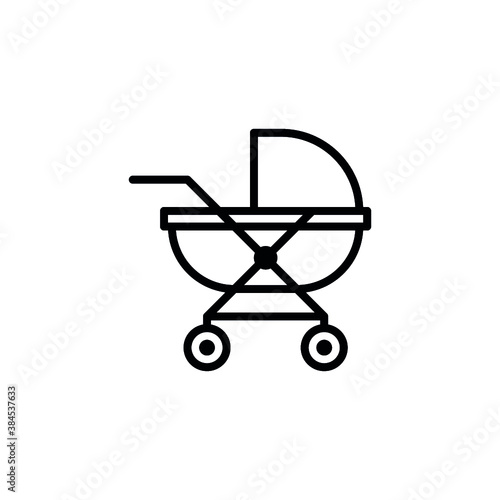 baby carriage icon in line style icon stock of transportation vehicles. coloring picture for children game.