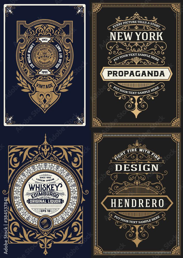 Set Whiskey labes. vector layered