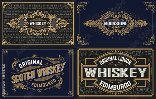 Set Whiskey labes. vector layered