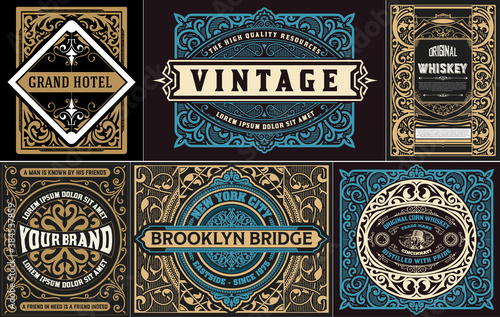 Set Whiskey labes. vector layered