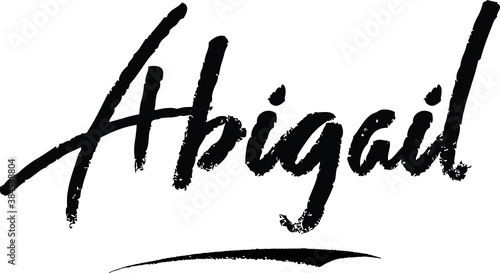 Abigail-Female Name Brush Calligraphy on White Background photo