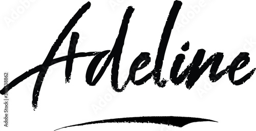 Adeline-Female Name Brush Calligraphy on White Background photo