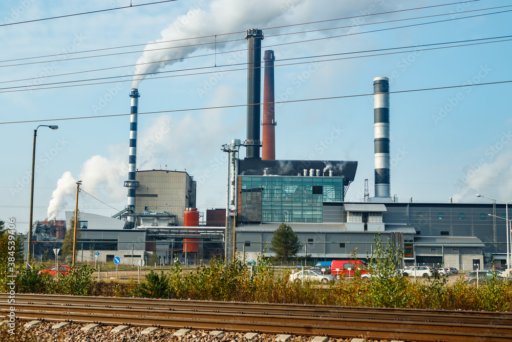 Obraz premium Kouvola, Finland - 24 September 2020: Stora Enso paper mill in Inkeroinen.