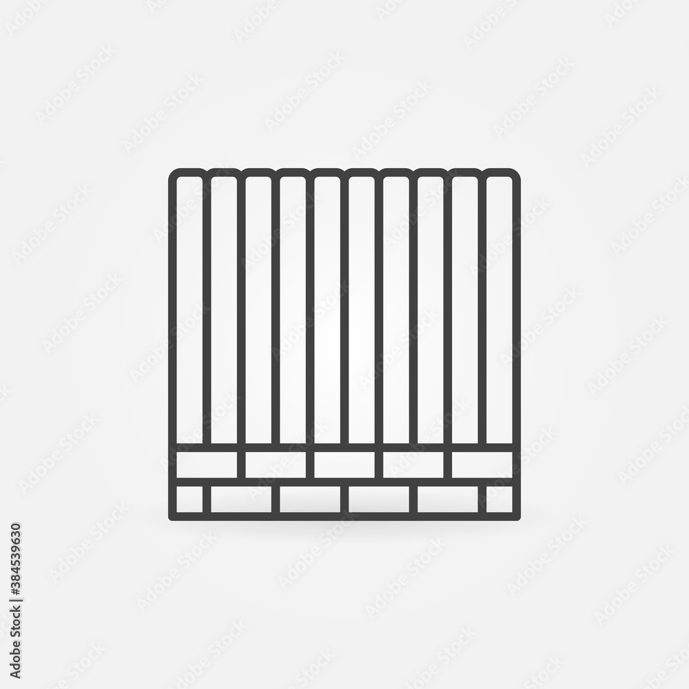 Fence vector concept icon or sign in outline style Fence vector concept icon or sign in outline style