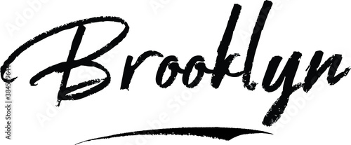 Brooklyn-Female name Modern Brush Calligraphy on White Background