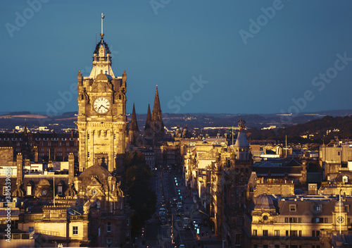 Edinburgh city skyline from Calton Hill., United Kingdom