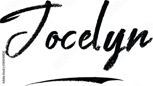 Jocelyn-Female name Brush Calligraphy on White Background