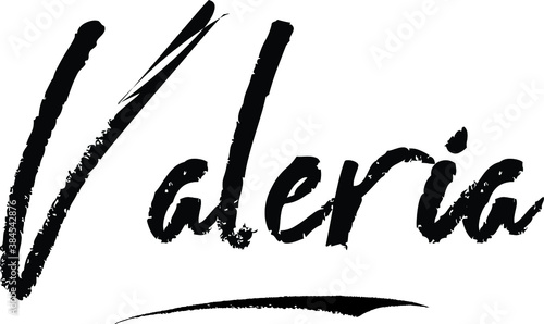 Valeria-Female name Modern Brush Calligraphy on White Background