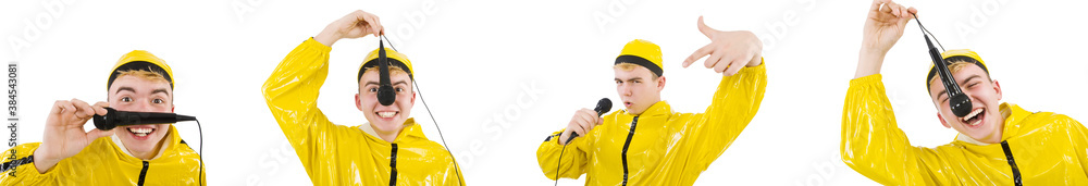 Man in yellow suit isolated on white Man in yellow suit isolated on white