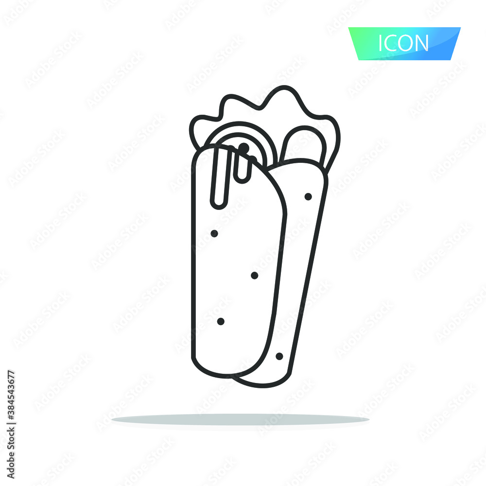 Tacos icon vector isolated on white background. Tacos icon vector isolated on white background.