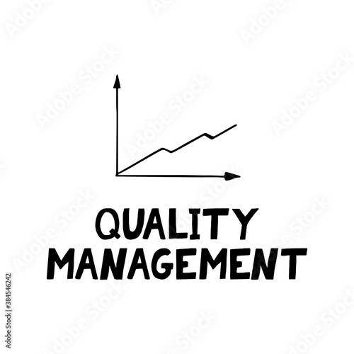 growth graph and lettering quality management sketch hand drawn template poster, card, sticker, banner, icon, cover, performance improvement, vector, doodle, monochrome, minimalism © Ирина Самойлова
