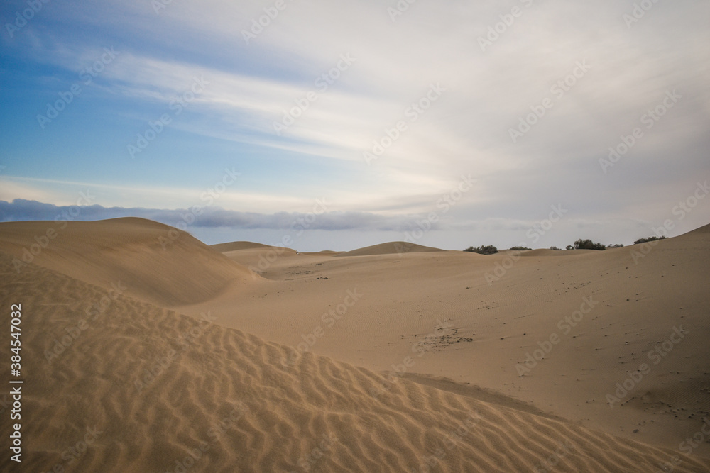 Sand dunes of Maspalomas, Gran Canaria, Spain.