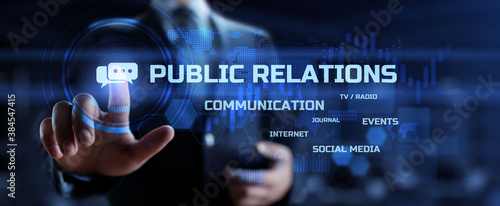 PR Public relation management. Business communications concept. photo
