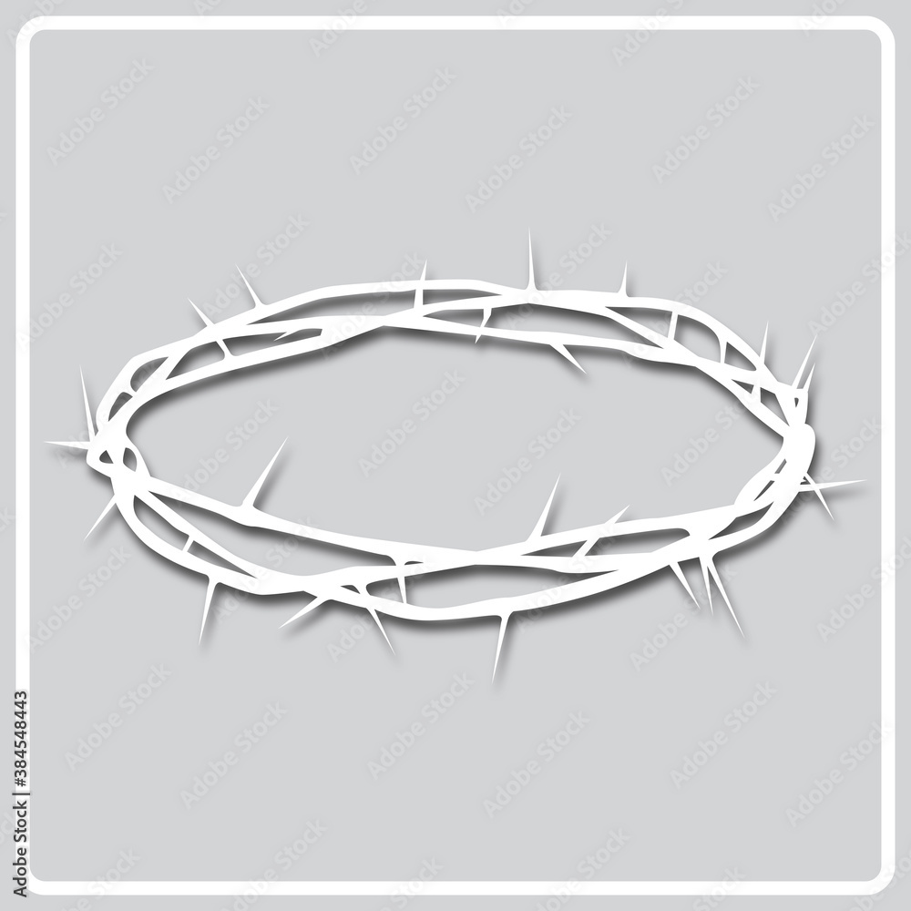 Obraz na plátně gray icon white silhouette of a crown of thorns