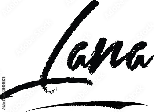 Lana Female name Modern Brush Calligraphy on White Background