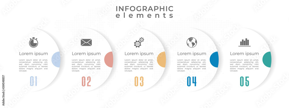 Timeline infographic template 5 options