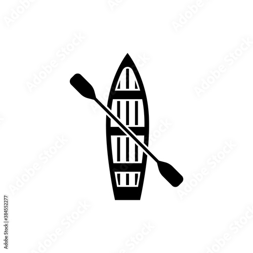 Canoe boat vector isolated icon.