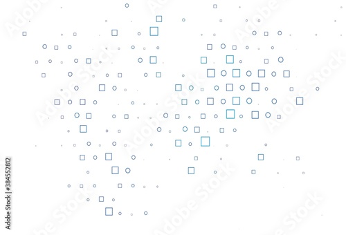 Light BLUE vector background with circles, rectangles.