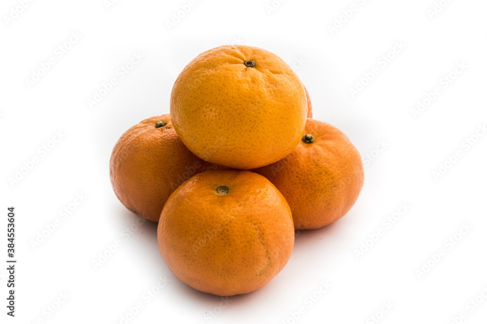 Ripe mandarines isolated on a white background Ripe mandarines isolated on a white background