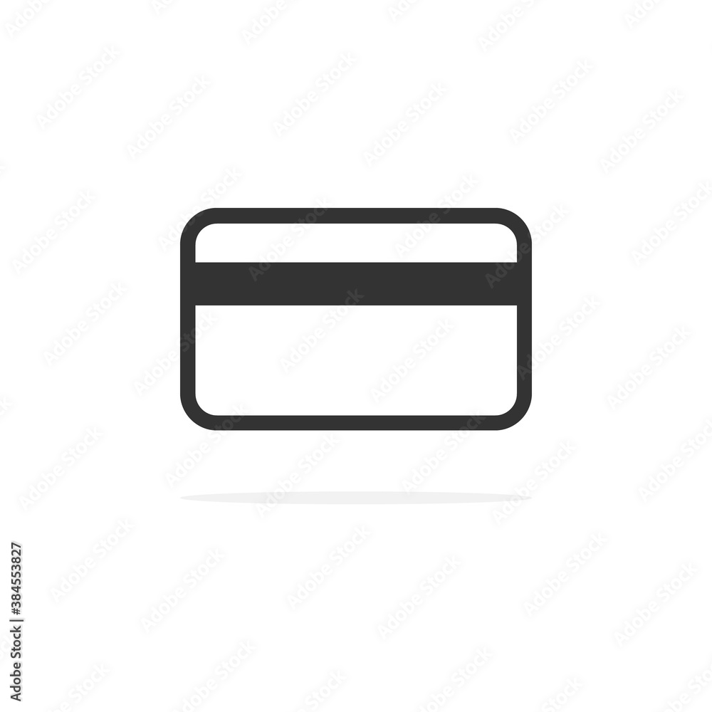 Credit card icon. Debt bank card vector isolated on white. Credit card icon. Debt bank card vector isolated on white.