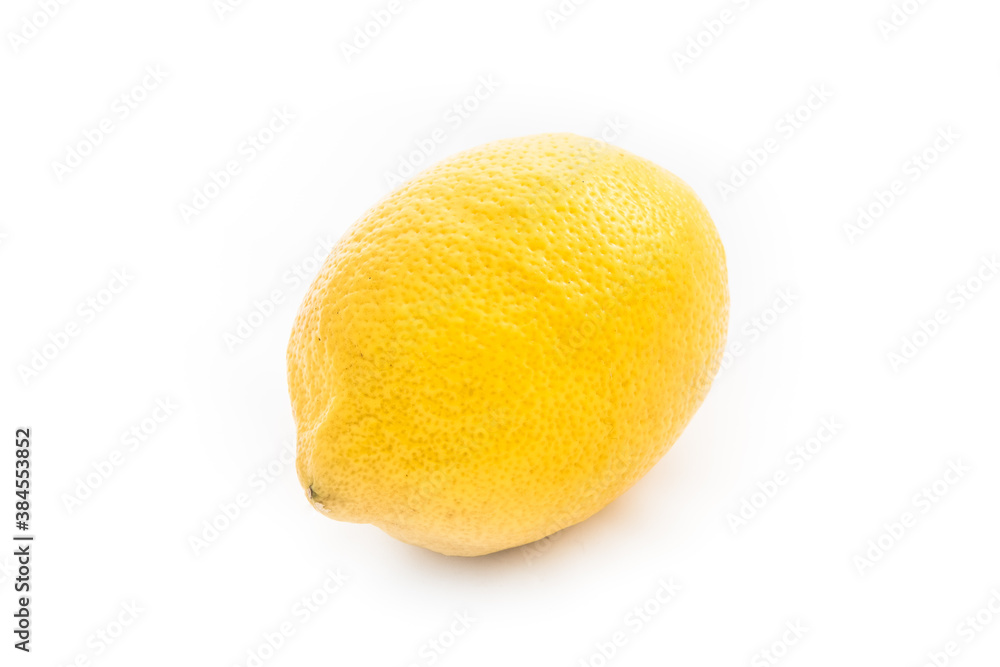 Ripe lemon isolated on white background - fresh citrus fruit photography, Vitamin C source Ripe lemon isolated on white background - fresh citrus fruit photography, Vitamin C source