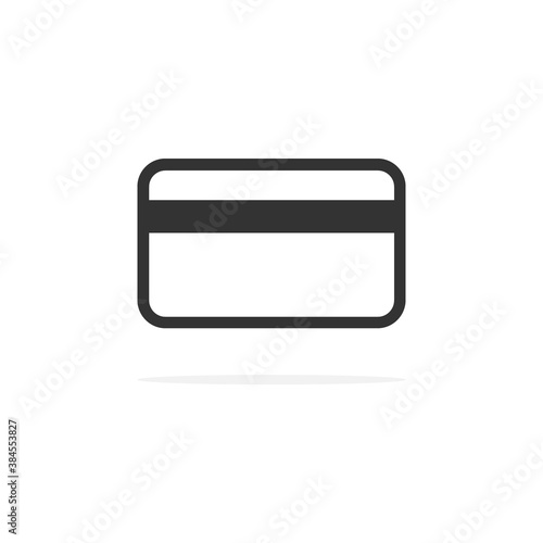 Credit card icon. Debt bank card vector isolated on white.
