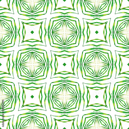 Repeating striped hand drawn border. Green lively 
