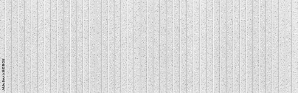 Fototapeta premium Panorama of White Corrugated metal background and texture surface or galvanize steel