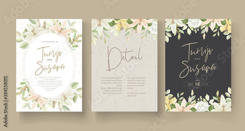 Wedding card template floral design
