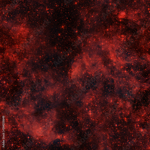 Cosmic fabric seamless pattern. Red abstract 