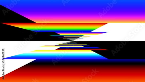 Abstract Weird Fantasy 80s Render Space of Colored and Monochrome Lines Panles photo