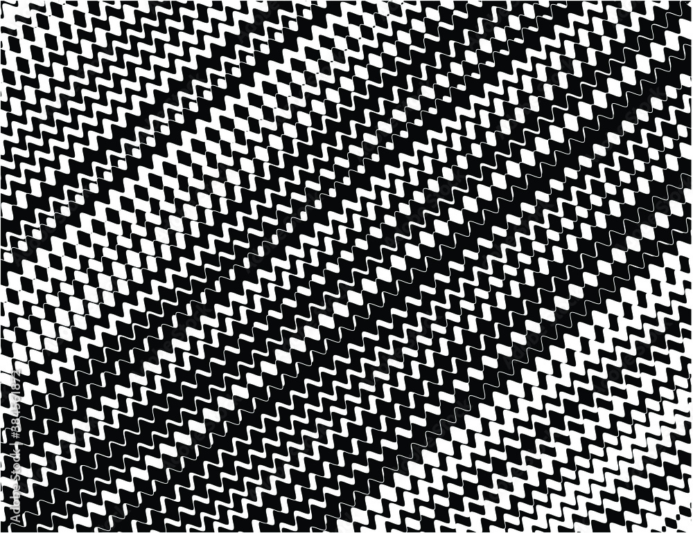 Abstract pattern. Texture with wavy, billowy lines. Optical art background. Wave design black and white. Digital image with a psychedelic stripes. Vector illustration Abstract pattern. Texture with wavy, billowy lines. Optical art background. Wave design black and white. Digital image with a psychedelic stripes. Vector illustration