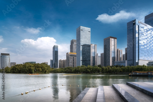 Hefei city modern architecture landscape skyline