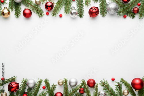 Christmas border on white background