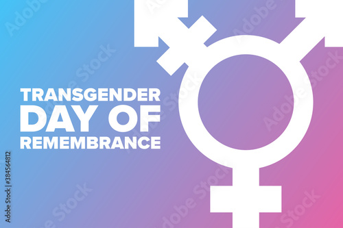 Transgender Day of Remembrance. November 20. Holiday concept. Template for background, banner, card, poster with text inscription. Vector EPS10 illustration.