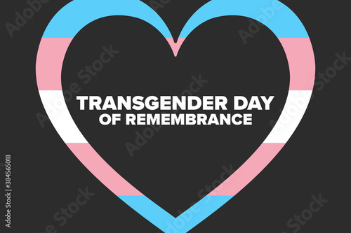 Transgender Day of Remembrance. November 20. Holiday concept. Template for background, banner, card, poster with text inscription. Vector EPS10 illustration.