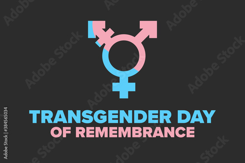 Transgender Day of Remembrance. November 20. Holiday concept. Template for background, banner, card, poster with text inscription. Vector EPS10 illustration.