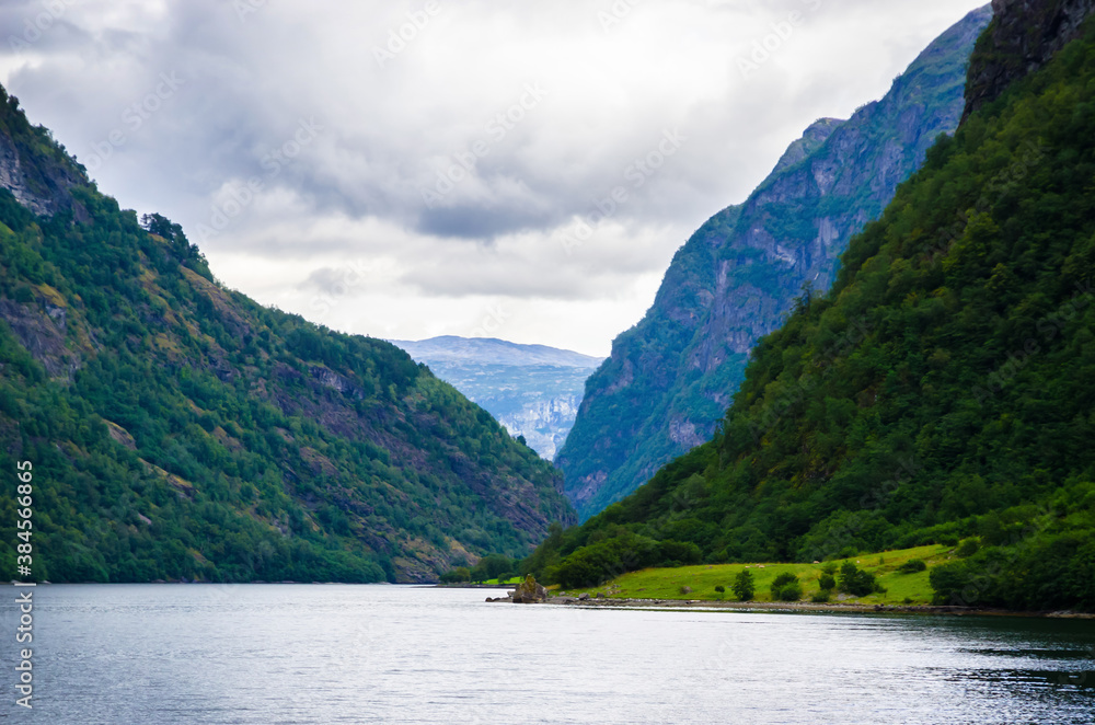 Fototapeta premium Panoramic view of Sognefjord, one of the most beautiful fjords in Norway