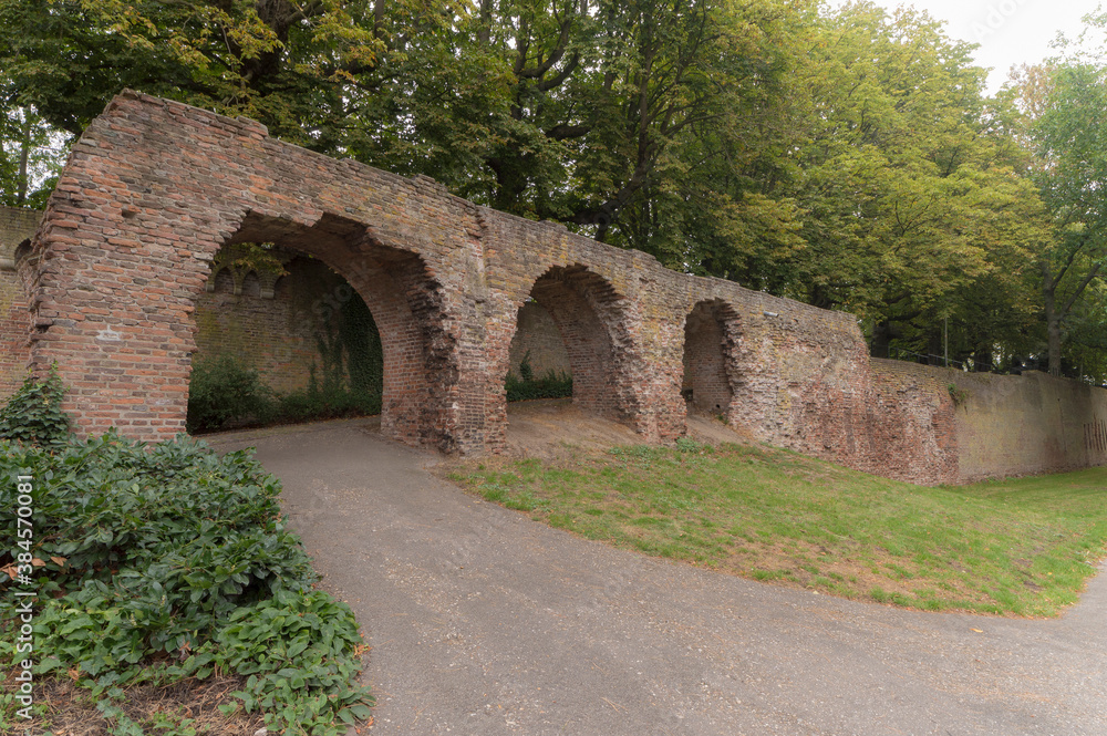Ruins of the old city wall in Nijmegen, The Netherlands